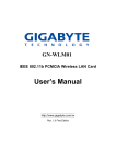 GN-WLM01 IEEE 802.11b PCMCIA Wireless LAN Card User`s Manual