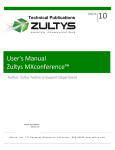 User`s Manual Zultys MXconference™