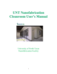 Cleanroom User Manual - Nanofabrication Cleanroom Facility