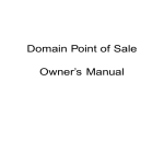 Domain Point of Sale Owner`s Manual