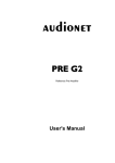 Audionet PRE G2 Manual