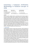 Connecting a Company`s Verification Methodology