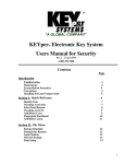 KEYper® Electronic Key System Users Manual for Security