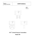 USER`S MANUAL XTC Critical Pressure Transmitters Model 345