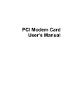 PCI Modem Card User`s Manual