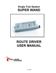 SUPER WAND ROUTE DRIVER USER MANUAL