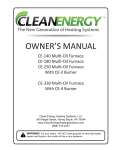 OWNER`S MANUAL - Clean Energy Heating Systems