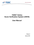 TOEIC Online Score Verification System (OSVS) User Manual