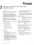 Concord LCD Keypad with 2-Way Voice Installation Sheet