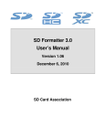 SD Formatter 3.0 User`s Manual