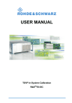 R&S®TS-ISC In-System Calibration Kit User Manual