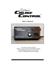 User`s Manual - the Quilter`s Cruise Control