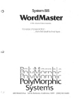 System 8813 WordMaster Manual - PolyMorphic