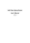 VoIP Fiber Optical Router User`s Manual