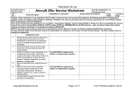 Aircraft 25hr Service Worksheet