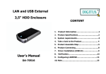 LAN and USB External 3,5" HDD Enclosure User`s Manual