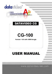 Datavideo CG-100 Instruction Manual