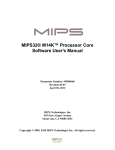 MIPS32® M14K™ Processor Core Software User`s Manual