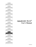 AlphaBASIC PLUS User`s Manual