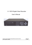 16ch CD-RW DVR User`s manual v 1.0