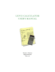 LXVII CALCULATOR USER`S MANUAL