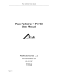 Peak Performer 1 PDHID User Manual