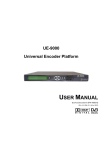 UE-9000 Universal Encoder Platform USER MANUAL