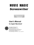 Screenwriter 2000 (4.x) User Manual