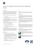 Simon XT Talking Touch Screen Quick Operation Guide