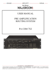 user manual pre amplification routing system pa com 7x3
