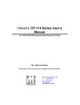 Industio CP-114 Series User`s Manual