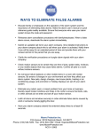WAYS TO ELIMINATE FALSE ALARMS