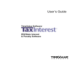 TaxInterest Version 2.1, User`s Manual, 1st ed., 1/90