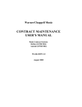 CONTRACT MAINTENANCE USER`S MANUAL