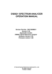 DS8821 SPECTRUM ANALYZER OPERATION MANUAL