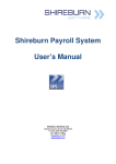Shireburn Payroll System User`s Manual