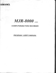 Manual for Amano MJR8000N Time Clocks