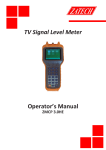 TV Signal Level Meter Operator`s Manual