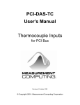 PCI-DAS-TC User`s Manual Thermocouple Inputs