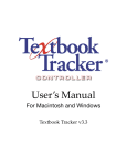 Textbook Tracker Controller Manual