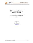 [ -- Zed-3. CO4 Analog Gateway, User`s Manual. 2007-06-25 -