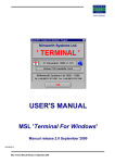 User Manual - MSL "Terminal for Windows"