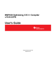 MSP430 Optimizing C/C++ Compiler User`s Guide