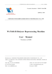 W-F168-B Dialyzer Reprocessing Machine User Manual