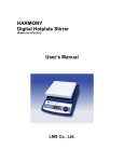 HARMONY Digital Hotplate Stirrer User`s Manual