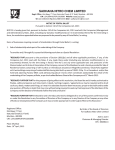 Notice of Postal Ballot - Sadhana Nitro Chem Ltd.