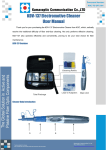 KDV-137 Electromotive Cleaner User Manual