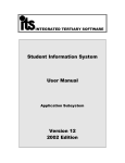 Student Information System User Manual Version 12 2002 Edition