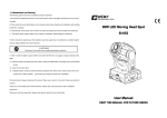 90W LED Moving Head Spot SI-052 User Manual