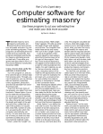 Computer software for estimating masonry